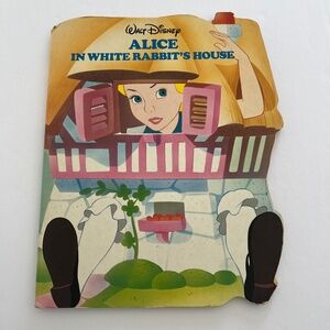 Walt Disney Alice in the White Rabbit’s House Large Board Book Vintage 1988